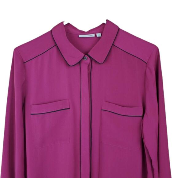 NWT Halogen Maroon Long Sleeve Button Down Top - Picture 3 of 8